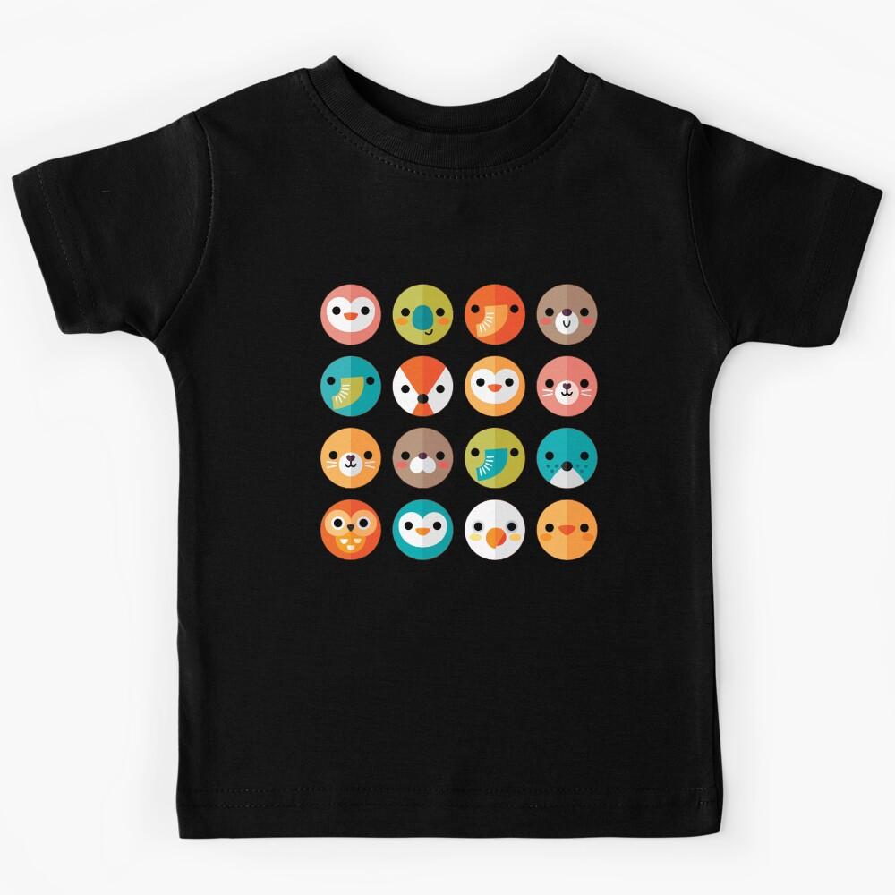 Smiley Faces - Cute Animal Faces Kids T-Shirt 140