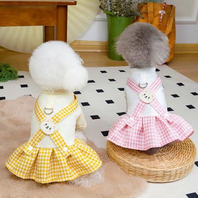 Pet Cat Teddy Puppy Dog Clothes Princess Spring and Autumn Summer Thin Tractor Strap Skirt
