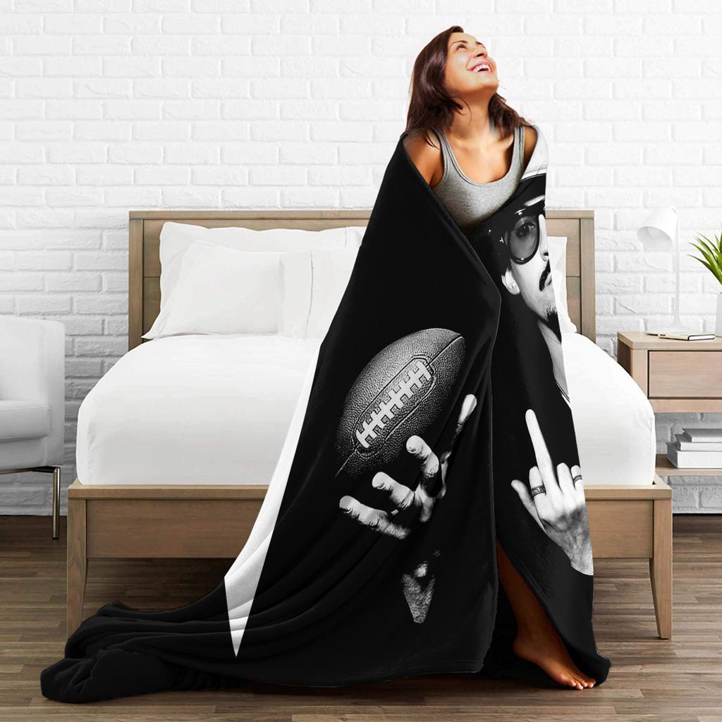 Bad Bunny Football Bad Benito Bowl Blankets Plush Throw Blankets Summer Air Conditioning Decoration Ultra-Soft Warm Bedsprea,