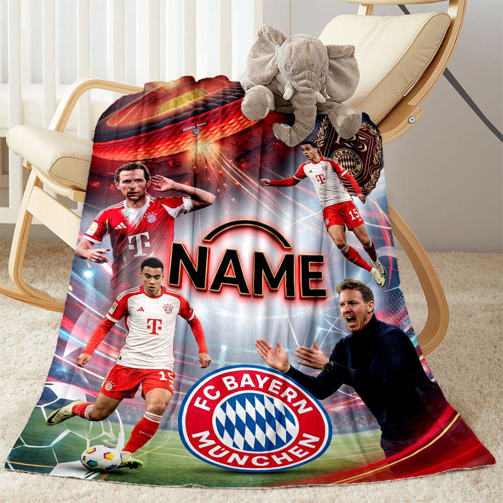 German Football Crest Personalized Text Blanket Lightweight Customizable Blanket Comfortable Throw For Sofa Office Chair Bedding Home Decor