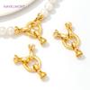 18K Gold Plated Brass Pearl Clasp Connector Fasteners,Clasps For Bracelet,Clasps For Jewelry Making,DIY Necklace Accessories