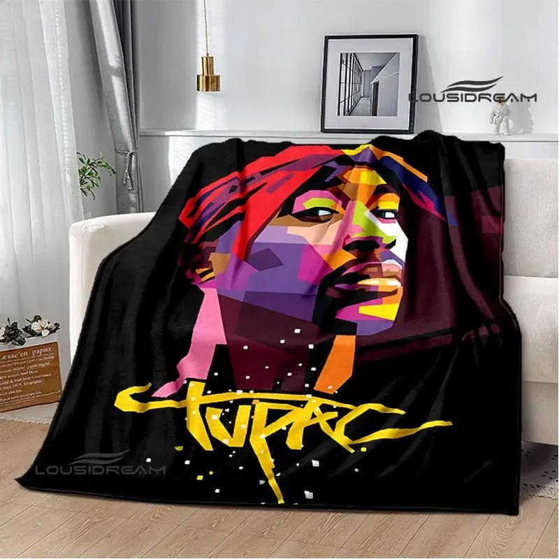 2PAC Hip -hop Singer Fashion Printed Blanket Warm Bed Blanket Soft and Comfortable Blanket Home Travel Blanket Birthday Gift