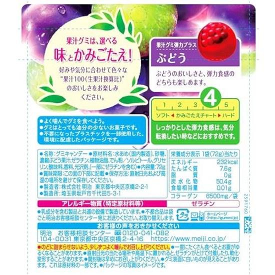 Meiji Saft-Gummibärchen Elastic Plus Traube 72g