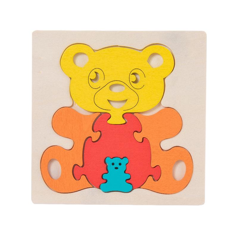Children s 3D Wooden Animal Jigsaw Puzzles - Early Education Building Blocks Toy