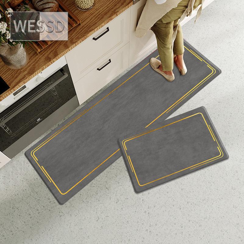 Simple Solid Kitchen Mats For Floor Absorbent Non-slip Bathroom Mat Runner Rug
