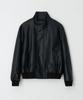 Dreamworld Leather High-Neck Blouson Jacket (Black)