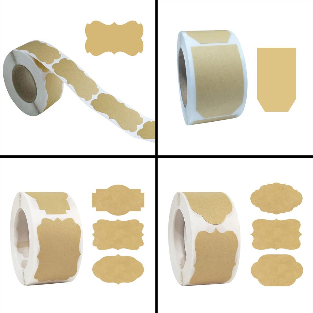 Self-Adhesive Sticker Writeable Gift Sticker Jam Label Household Labels for Baking Card Envelope Bottle and Wedding