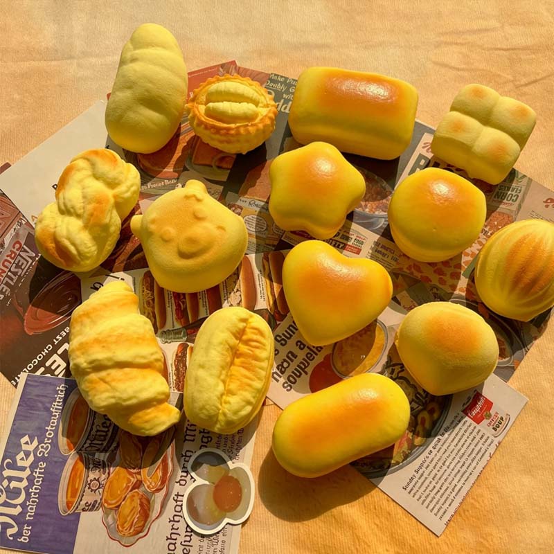 Simulation Squishy Small Bread Fidget Toy Anti-Stress Slow Rising Cheese Cake Pinch Squeeze Stress Anti-Anxiety Gifts