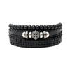 Retro Black Eagle Head Multi-Layer Leather Bracelet Set