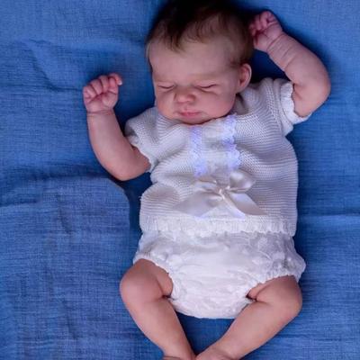 Reborn Baby Toddler Dolls Pascale 19 Inch Alive Sleeping Closed Eyes Newborn Doll Silicone Full Body Shower Toy Baby Dolls for Kids Xmas Holiday Gifts