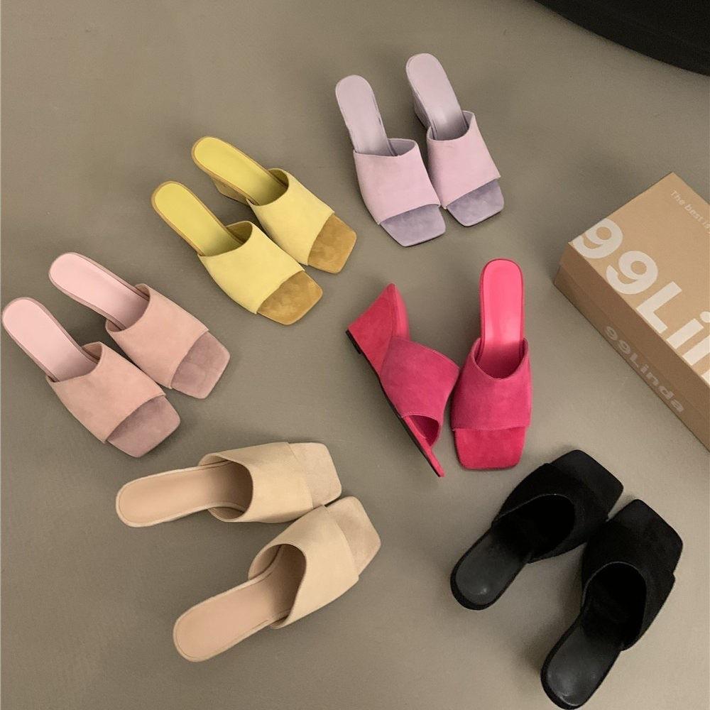 First Encounter Season Annual Slope Sandals Fashion Seaside Cool Slippers Summer Wear Open-Toed High Heels