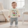 Toddler Boy Fall Outfits Animal Print Long Sleeve Round Neck Pullover Elastic Waist Solid Pants 2 Pcs Set
