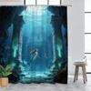 Vibrant Underwater Coral Reef with Sea Turtle & Clownfish Waterproof Shower Curtain for Bathroom Decor