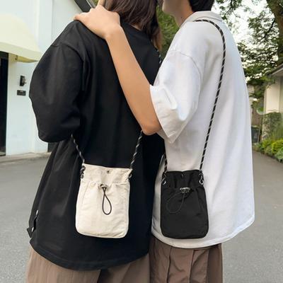 Crossbody Bag with Drawstring Casual Shoulder Bag Small Square Sling Bag Crossbody Mobile Phone Bag for Travel Shopping