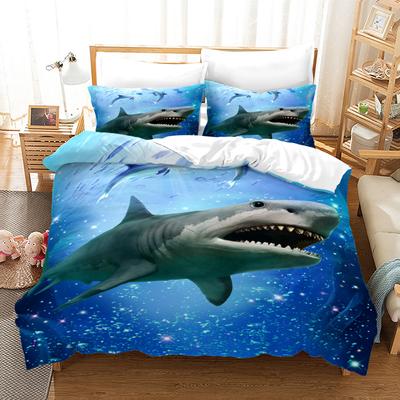 Deep Sea Shark Bedding Set, Realistic Ocean Duvet Cover Set, Perfect Gift for Single, Double & King Size Beds, Ideal for Marine Life Enthusiasts