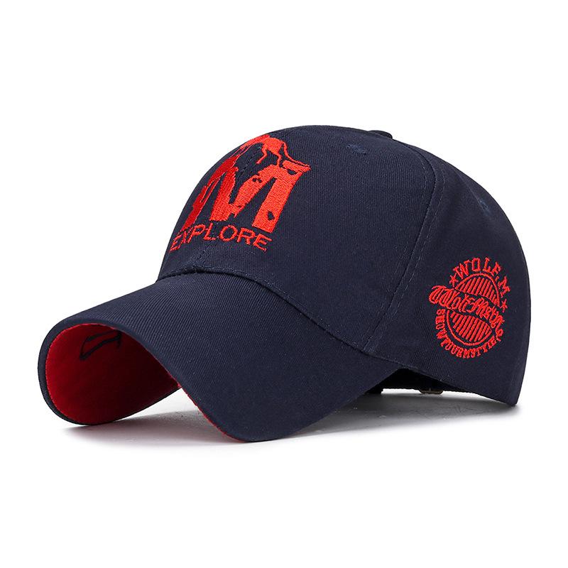 Embroidered M Wolf Baseball Cap Spring Casual Men's and Women's Sun Hat Youth Trendy and Versatile Hat