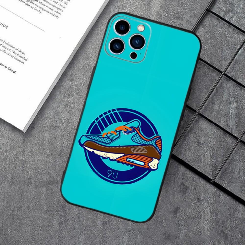 Off 85 AIR Street Sports Sneakers Phone Case For iPhone 16,15,14,13,12,11,XS,XR,X,8,7,Pro,Max,Plus,mini Silicone Black Cover