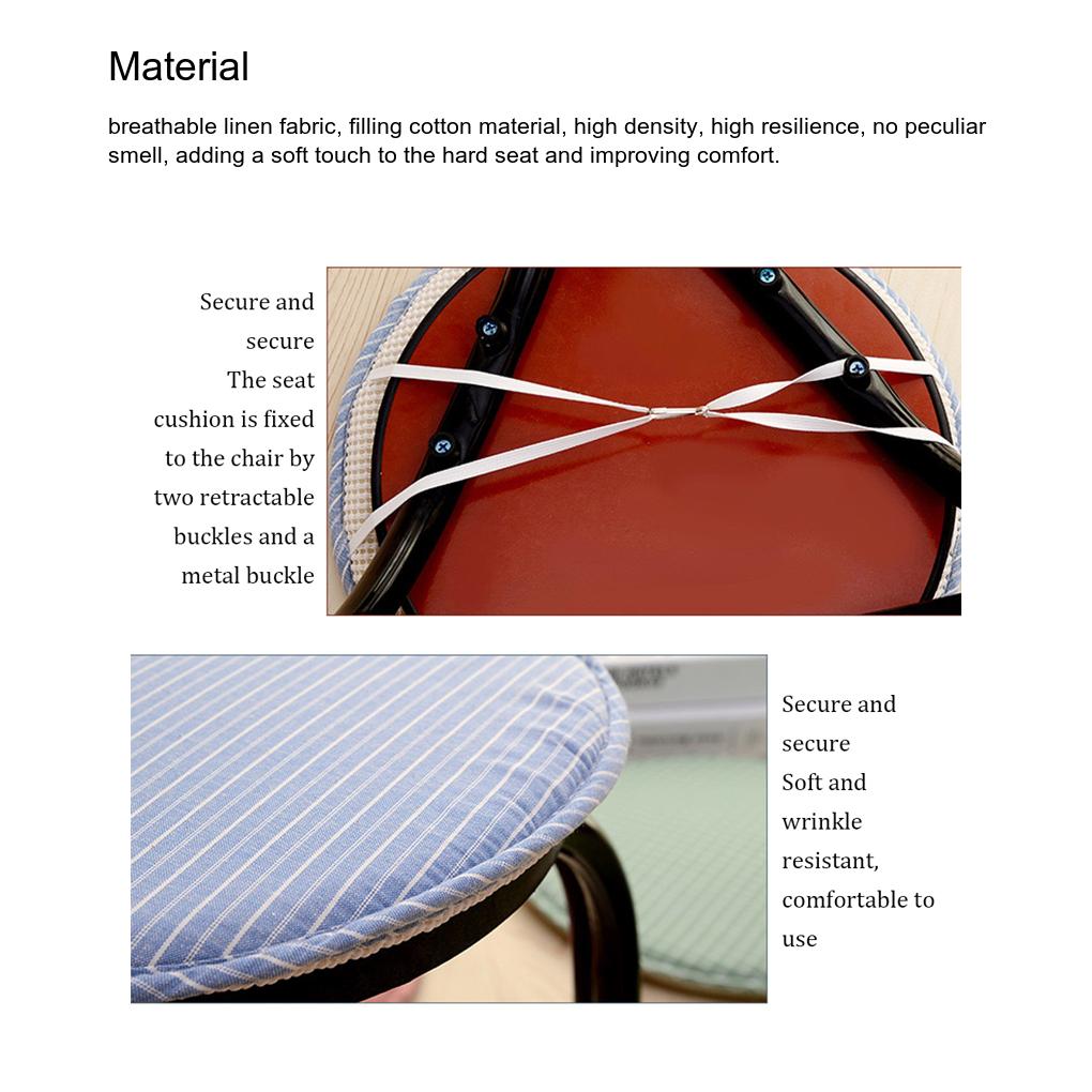 12.9 inch Seat Cushion With Straps Cotton Chair Pad Thickness Stool Mat Soft Breathable Children Living Room Office