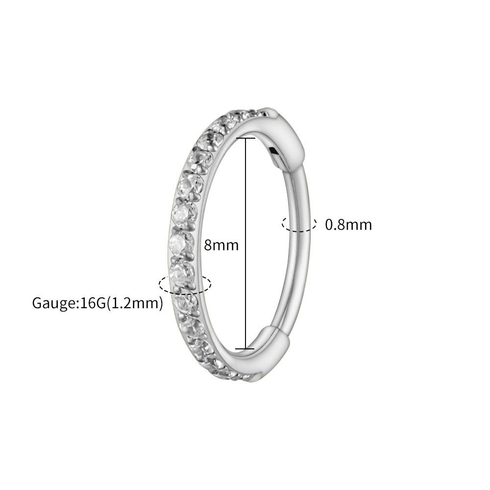 Rechter Großer ASTM F136 Titan Schlanker Huggie Creolen Ohrring 16G CZ Knorpel Helix Ohrläppchen Scharnier Ohrring Piercing Körperschmuck