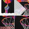Set Of 2 Flat Printing Drapes Colorful Basketball Digital Printed Polyester Birthday Party Indoor Celebrations Curtain