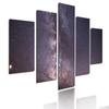 Helles Galaxie-Poster, Nebel, Weltraum, Universum, Wolken, Leinwandgemälde, 5-teilig, modulares Bild, Druck, Sternenhimmel, Wandkunst, Heimdekoration