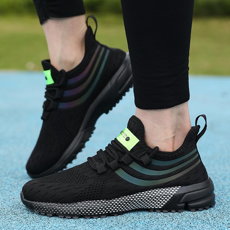 

Awesome Women S Athletic Sneakers Elastic Knit For Comfort Reflective Stripes For Style Ideal For Quick Errands Shoes For Women 39
