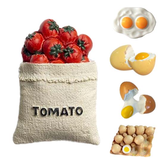 Refrigerator Magnets Food Shape Multi-style Resin 3D Design Magnet Refrigerator Stickers for Kitchen
