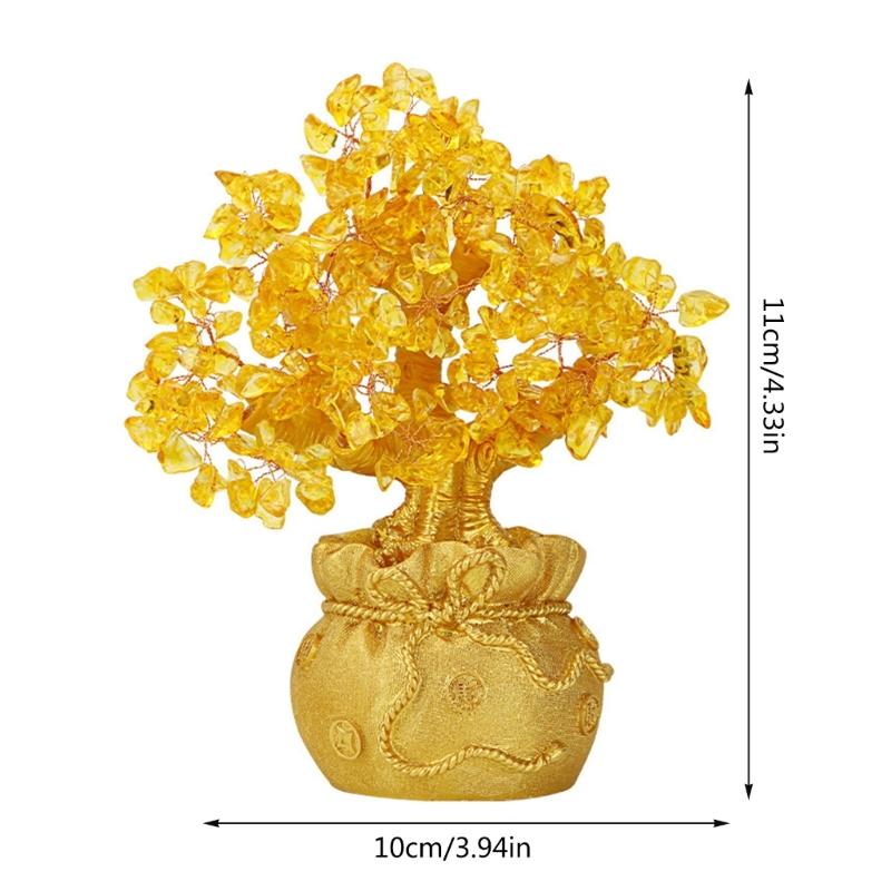 Creative Citrine Lucky Tree Chinese Feng Shui Money Tree Fortune Tree For Desktop Ornament Home Decoration Gifts