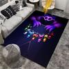Bunte Charaktere auf dunklem Teppich, geeignet als rutschfeste Matte für das Wohnzimmer oder die Sofaecke im Schlafzimmer