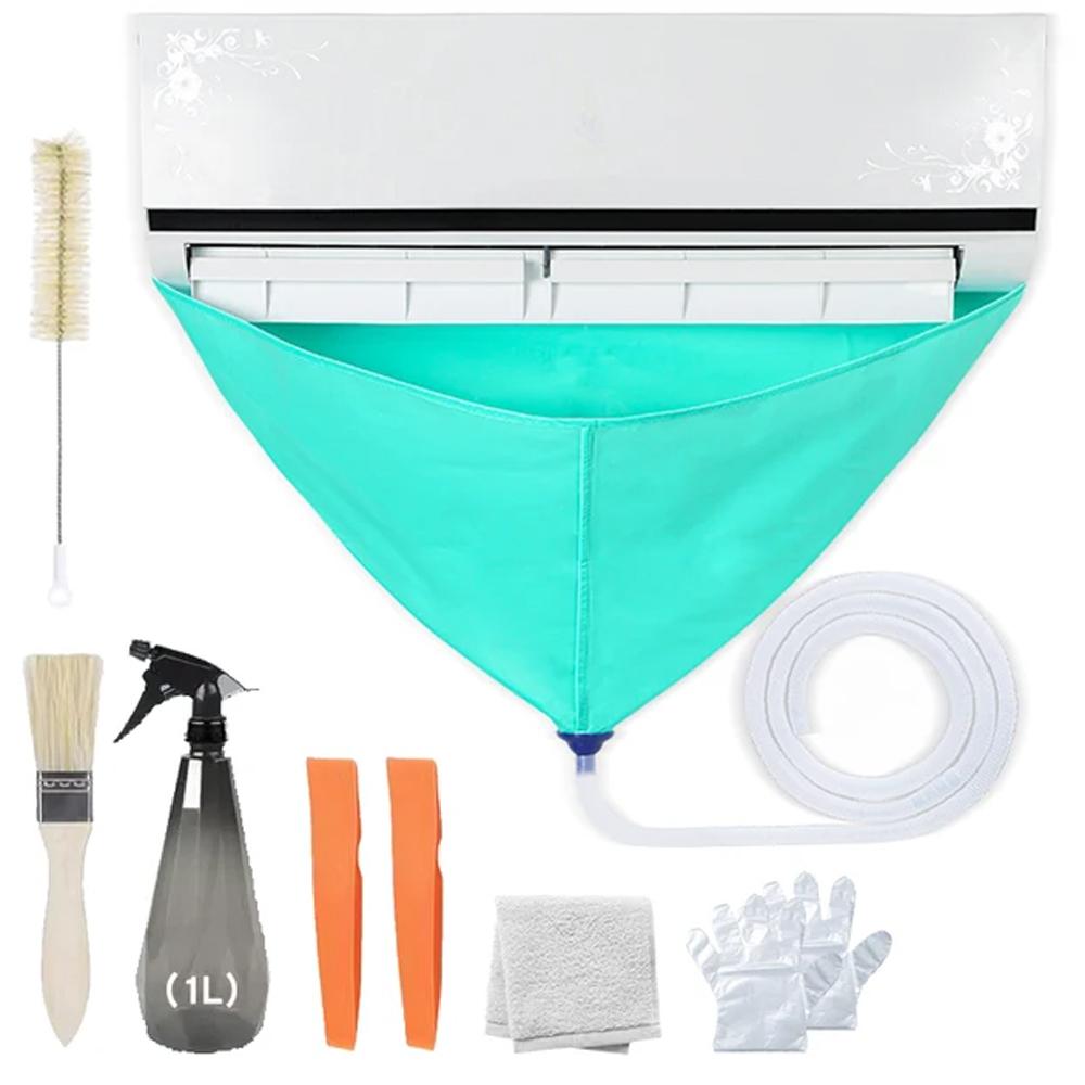 Kit de curățare a aerului condiționat Capac rezistent la scurgeri Set complet de dispozitive de curățare a aerului condiționat cu țevi de apă Instrumente de curățare fără dezasamblare