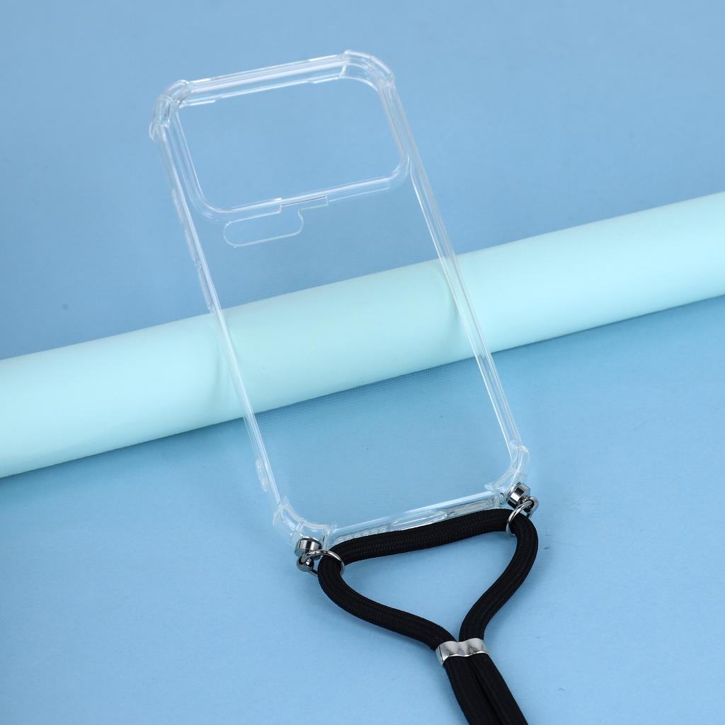 For Xiaomi 17 Pro Case Reinforced Corner TPU Clear Phone Cover with Lanyard