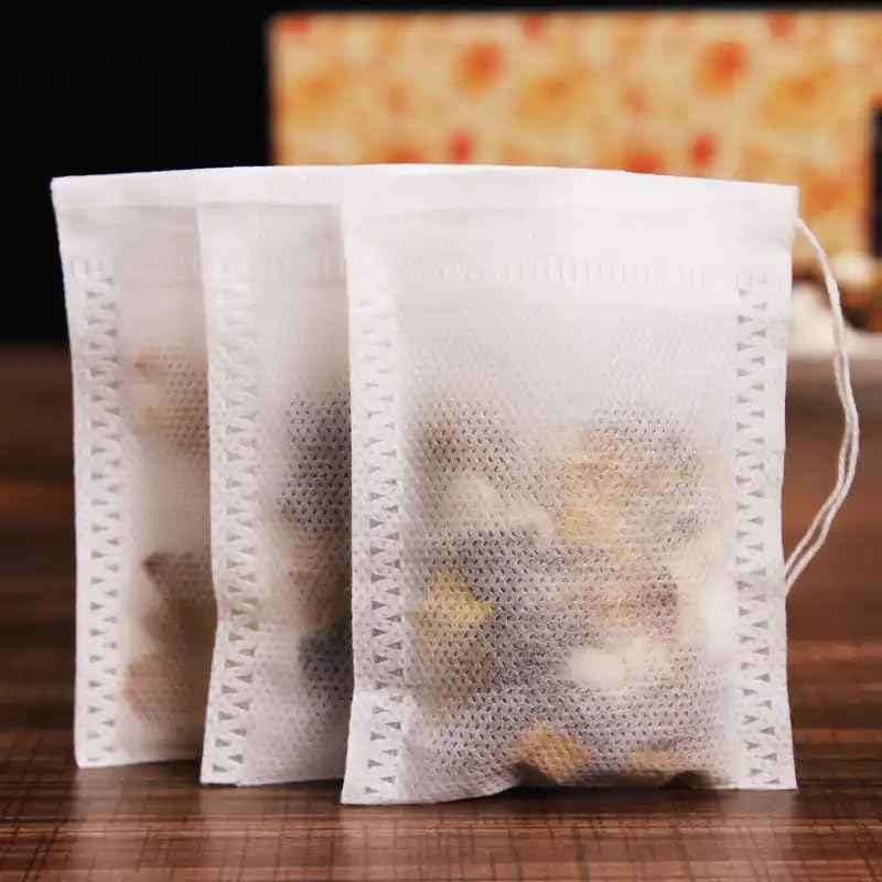 Wowjimi 300 Tea Bags, 7cm9cm, Disposable Empty Tea Bags, Non-Woven Fabric, Unbleached, Natural, for Loose Leaf Tea & Coffee, Strong Penetration, Drip