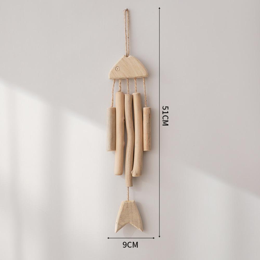 Mediterranean Style Wooden Fish Skewers Fishbone Pendants Creative Fishing Net Ornaments Home Wall Decorations Wall Decorations