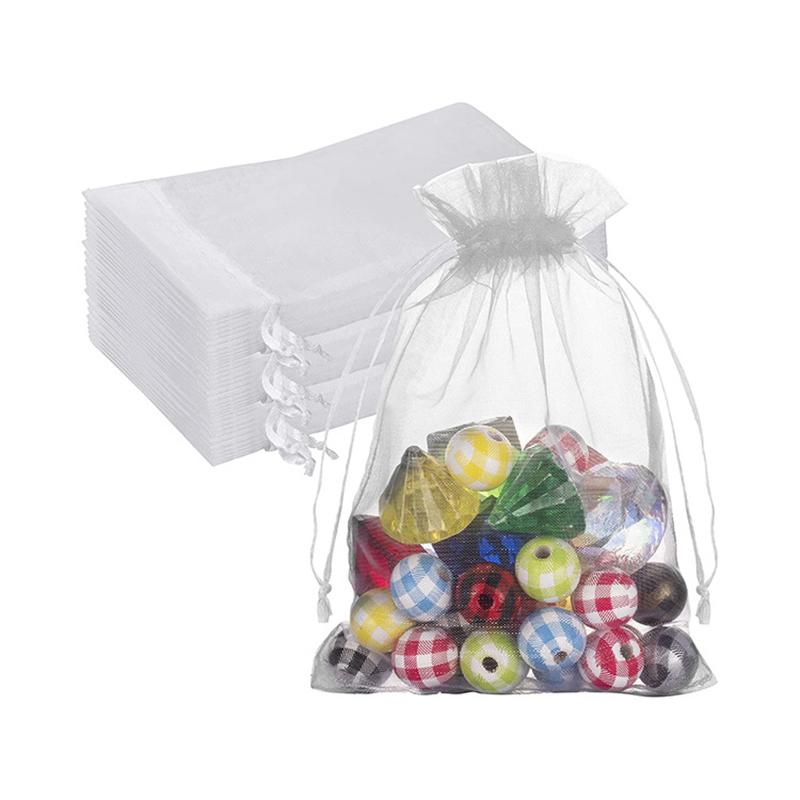 100Pcs/lot 9x12CM Organza Bags Jewelry Bag Wedding Party Decoration Drawable Bags Gift Pouches Jewelry Packaging