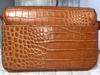 Italian Leather Crocodile Embossed Shoulder Bag with Flap LPR15 (Orange Brown) Travel Shoulder Bag