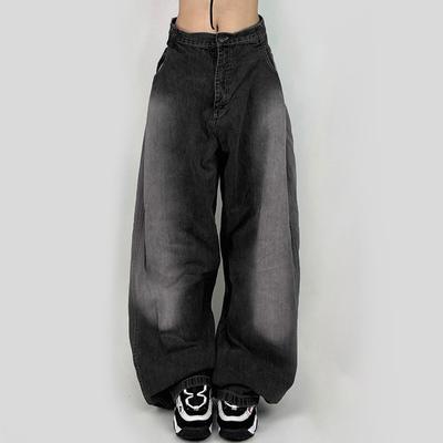 Streetwear Übergroße Jeans Frauen Baggy Hohe Taille Breite Bein Denim Cargo Hosen Harajuku Y2k Vintage Mom Jeans
