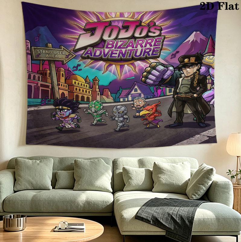 Jojos Bizarre Adventure Wall Tapestry Aesthetic Wall Hanging Printed Fabric Blanket Decorative Tapestries For Bedroom Living Room Home Decor