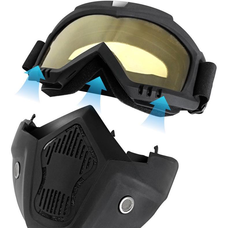 Full Face Motorcycle Helmet Goggles: Windproof, Sandproof, UV Protection