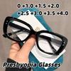 New Square-Frame Anti-Blue Light Presbyopia Glasses Unisex Fashionable High-Definition Reading Eyewear Diopter 0 To +4.0