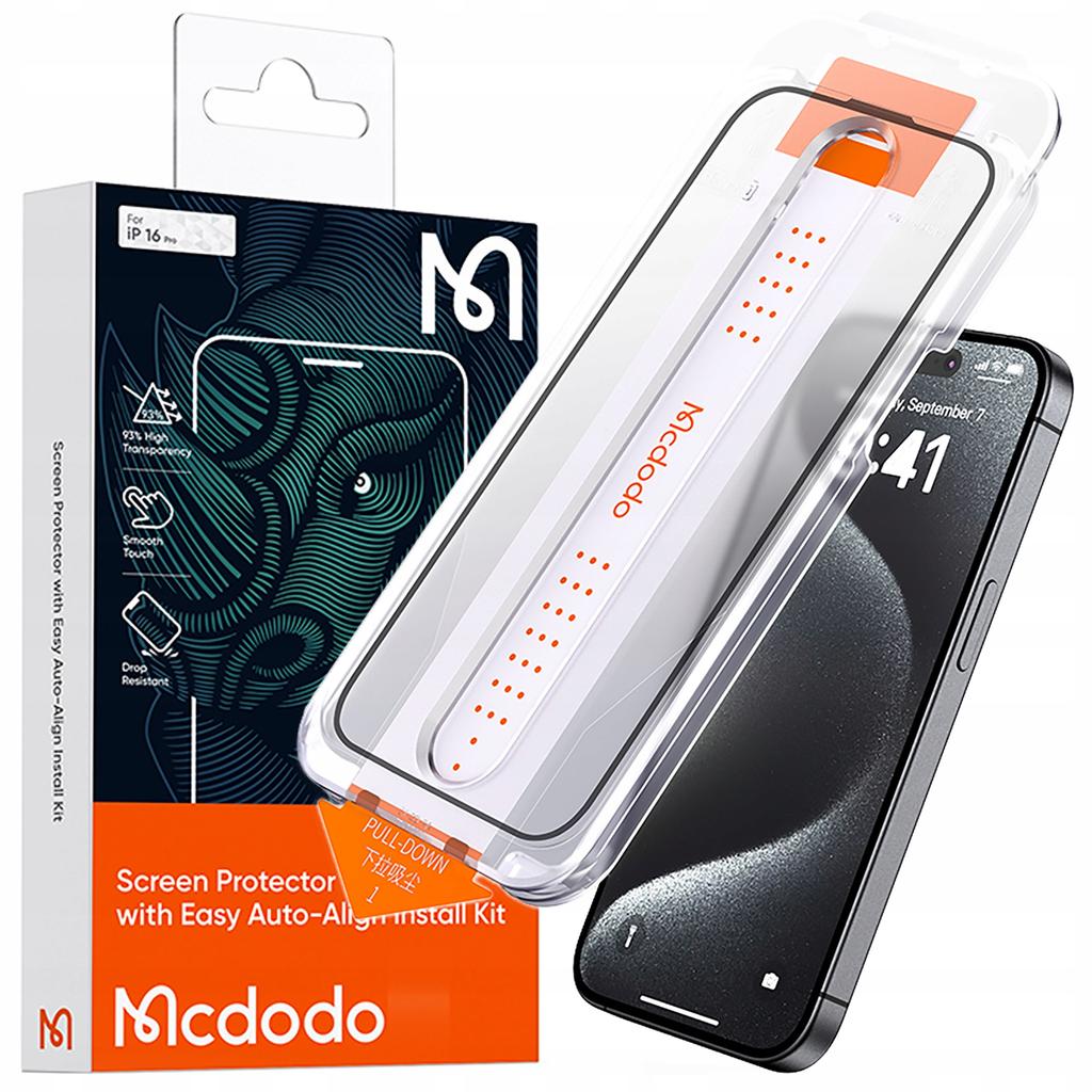 Mcdodo Ez Paste Toughened Glass Case Glass For Iphone 16 Pro Max