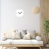 Modern Minimalist White Pattern Wooden Wall Clock for Bedroom, , Home Decoration, Silent Quartz Clock, ,  (No Battery)