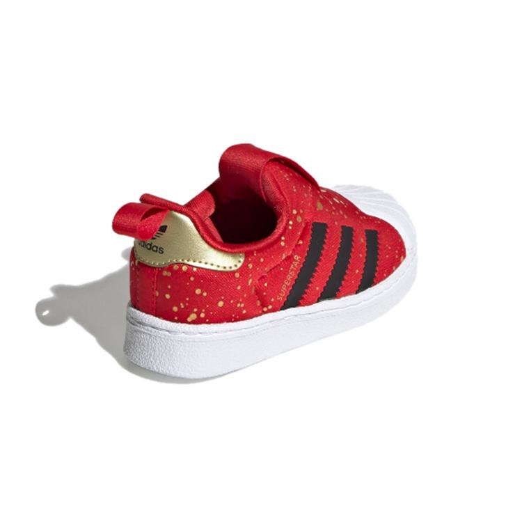 Adidas Originals SUPERSTAR 360 Breathable Low top Skateboard Shoes Red White Infant And Toddler FV3434