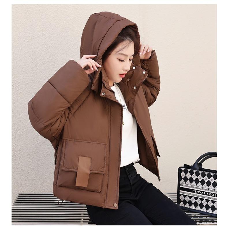 Zimowa moda Luźny krótki bawełniany płaszcz Długi rękaw Ubrania