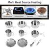 12 Pcs Camping Cookware Set Folding Handle 304 Stainless Steel Portable Picnic Cooking Pot Cup Set