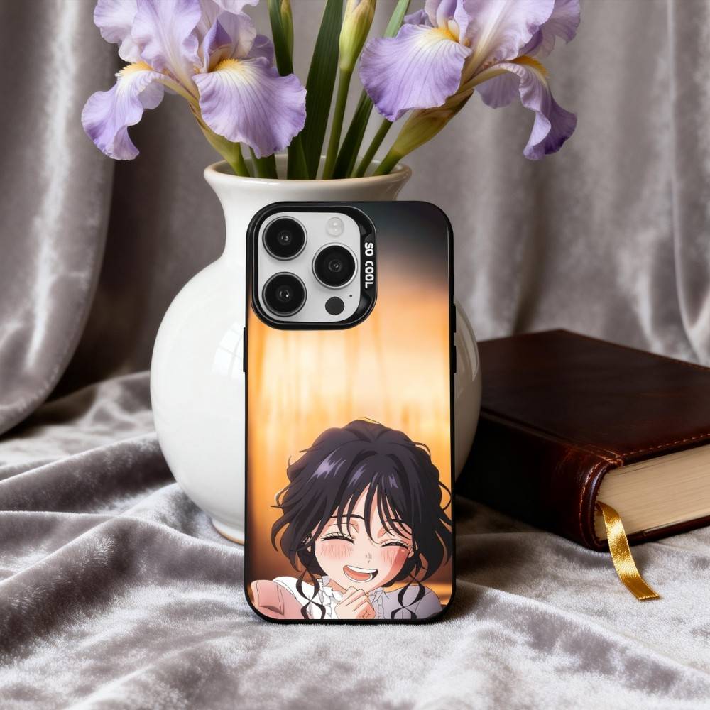 K-Kaoru H-Hana Wa Rin To S-Saku Phone Case For iPhone17,16,15,14,13,12,11 Plus,Pro Max Black Candy Silver Plated Cover