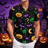 Men's Halloween Printed Short Sleeve Casual Shirt