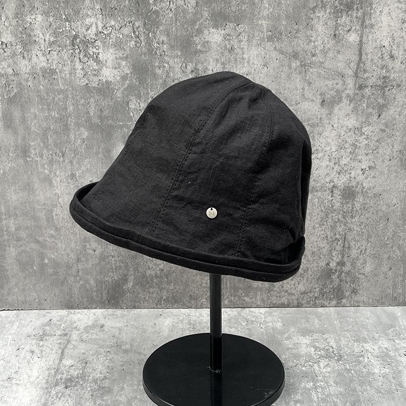 Bilateral Slack Linen Small Edge Bucket Hat Spring And Summer Face Small Retro Sunshade Basin Hat Versatile Bucket Hat