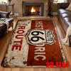 Rustic Route 66 Vintage Americana Doormat Outdoor Porch Mat Polyester Entryway Rug Retro Travel Home Decor Accent