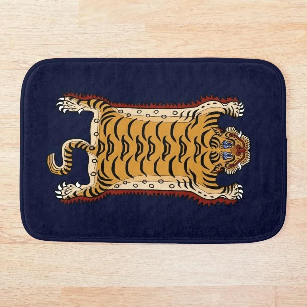 Tigerfell Grün Fußmatte Heimteppich Rutschfest Tierteppich Für Badezimmer Küche Flur Wohnzimmer Eingang Bodendekor Fußmatte