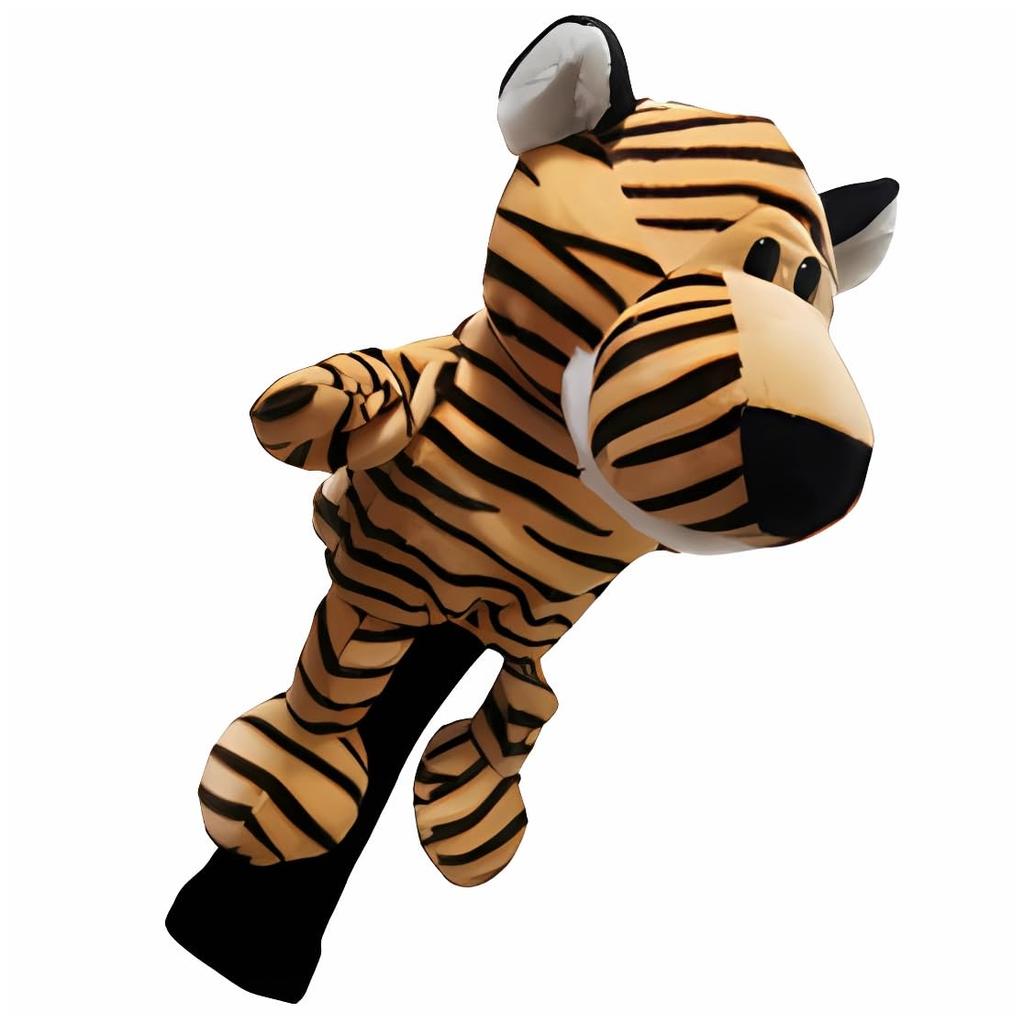 Golf Head Cover Driver DR Animal Long Neck Plush Toy Character Club Cute Prevention Protection Single Item (Tiger)